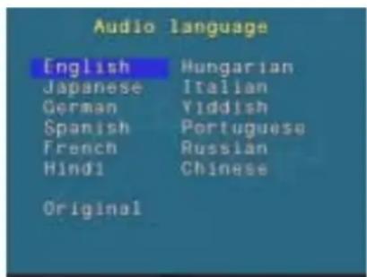 Audio language English Hawaiian Japanese Italian German Yiddish Spanish Portuguese French Russian Hindi Chinese Original