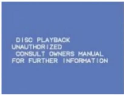 DISC PLAYBACK UNAUTHORIZED CONSULT OWNERS MANUAL FOR FURTHER INFORMATION