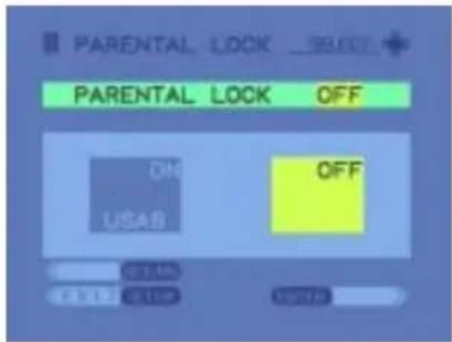 PARENTAL LOCK PARENTAL LOCK OFF ON USAS OFF