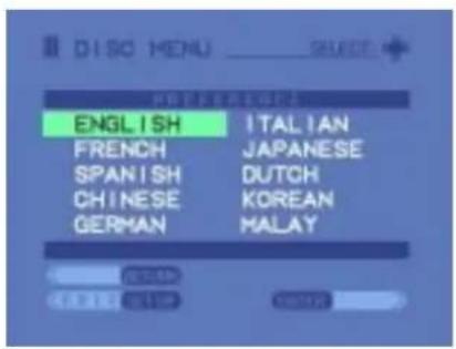 DISC MENU ENGLISH FRENCH SPANISH CHINESE GERMAN ITALIAN JAPANESE DUTCH KOREAN MALAY