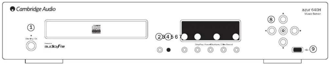 Cambridge Audio 1 Standby/On Audiofile 234567 Step Key / Future/Step Key / Close Record azur 640H Music Server 8 9