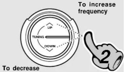 To increase frequency UP TUNING DOWN To decrease