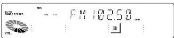 AUTO TUNED STEREO RDS - - FM 10:25:00 MHz VOL. SD OK
