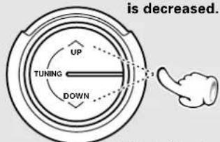 is decreased. UP TUNING DOWN