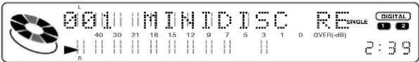 001 MINIDISC REINGLE 40 30 21 18 15 12 9 7 5 3 1 0 OVER(-dB) 2:39