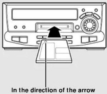 In the direction of the arrow