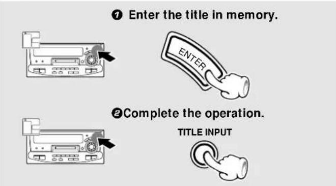 ① Enter the title in memory. ② Complete the operation. TITLE INPUT
