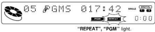 05 PGMS 017:42 SINGLE DIGITAL PGM REPEAT 0:00 "REPEAT", "PGM" light.