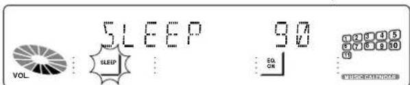 SLEEP 90 VOL SLEEP EQ ON 1 2 3 4 5 6 7 8 9 10 10 WHOLE CANNIUM