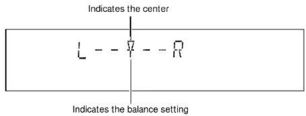 Indicates the center L - - 7 - - R Indicates the balance setting