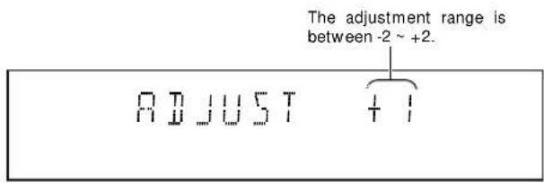 The adjustment range is between -2 ~ +2. ADJUST +1