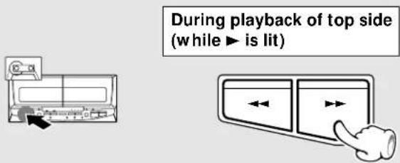 During playback of top side (while ▶ is lit)