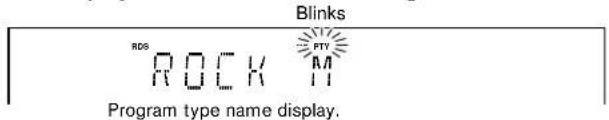 Blinks RDS ROCK MT Program type name display.