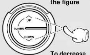 the figure UP TUNING DOWN To decrease