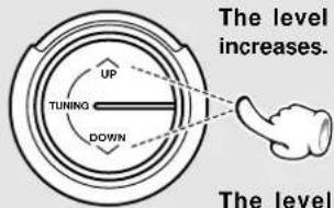The level increases. UP TUNING DOWN The level