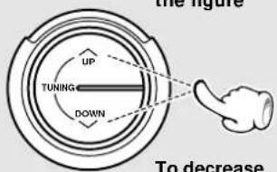 the figure UP TUNING DOWN To decrease