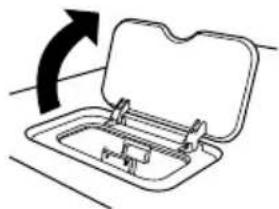 KENWOOD UD-F5 - Öffnen Sie die iPod/iPhone-Dockingstation, indem Sie die Abdeckung nach oben ziehen. - 1