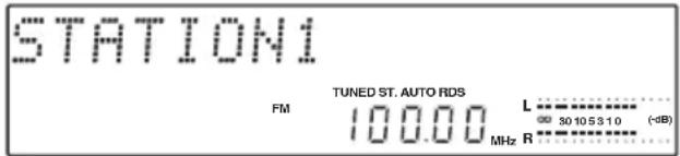 STATION1 FM TUNED ST. AUTO RDS 100.00 L 30 10 5 3 10 (dB) MHz R