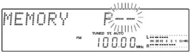 MEMORY FM TUNED ST. AUTO 100.00 MHz L 30 10 5 3 1 0(±) R