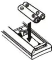 Karcher Audio MC 6550 - Einsetzen der Batterien in die Fernbedienung - 1