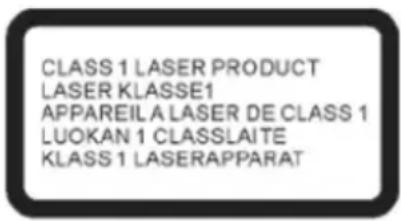 CLASS 1 LASER PRODUCT LASER KLASSE1 APPAREILA LASER DE CLASS 1 LUOKAN 1 CLASSLAITE KLASS 1 LASERAPPARAT