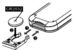 Karcher Audio MC 6560 - Einsetzen der Batterie in die Fernbedienung - 2