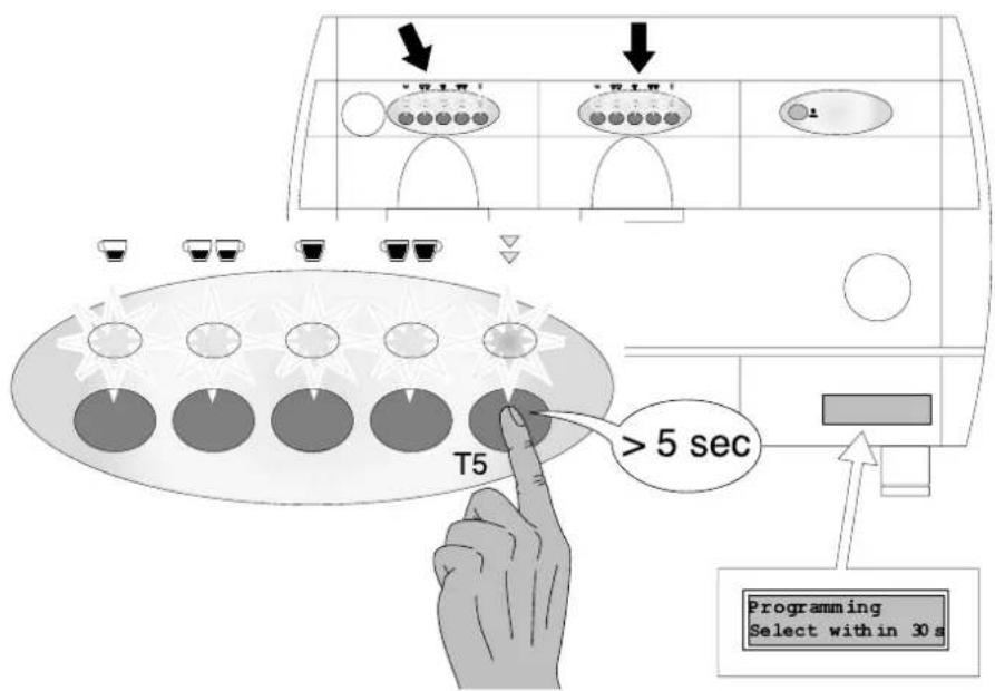 T5 > 5 sec Programming Select within 30 s