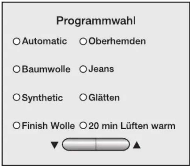 MIELE Softtronic T 8336 - Programm wählen - 1