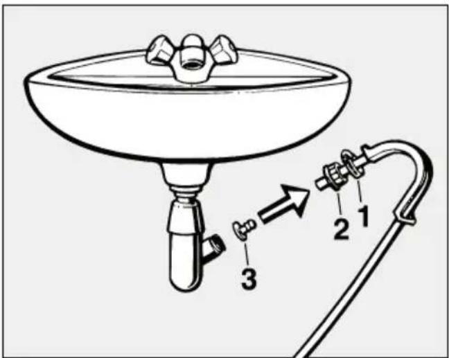 MIELE T 675 c - Anschluß am Waschbecken-Siphon - 1