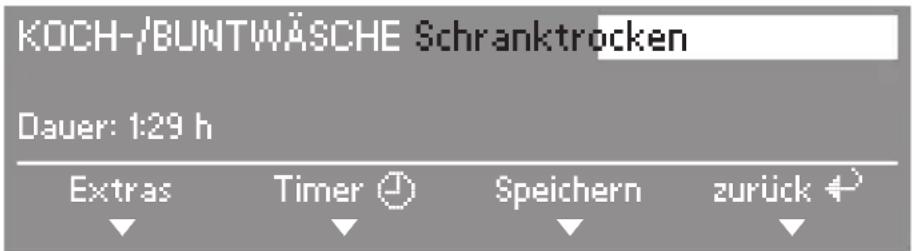 MIELE T 4882 C - Basismenü eines Trockenprogramms - 1