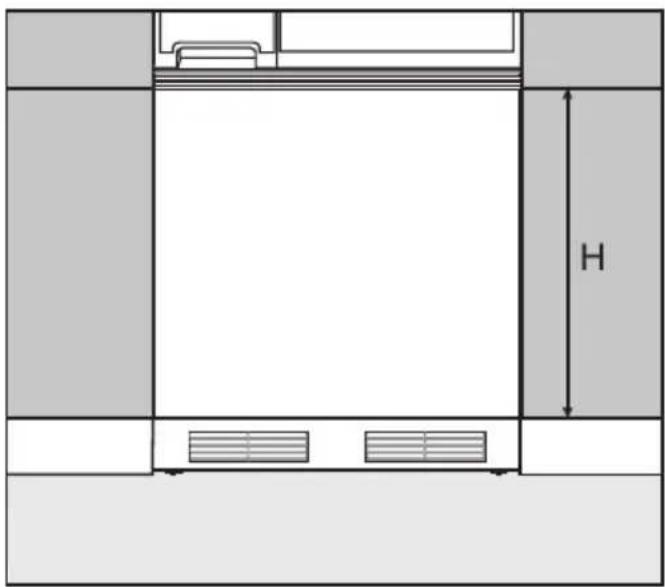 MIELE T 4809 CI - Maß der Frontplatte - 1