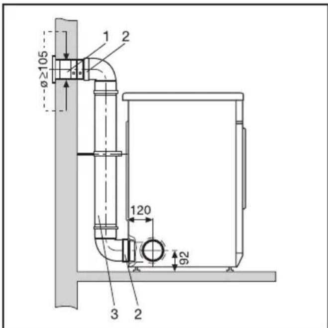 MIELE T 4162 - B Abluftleitungssystem aus gesteckten Rohren - 2