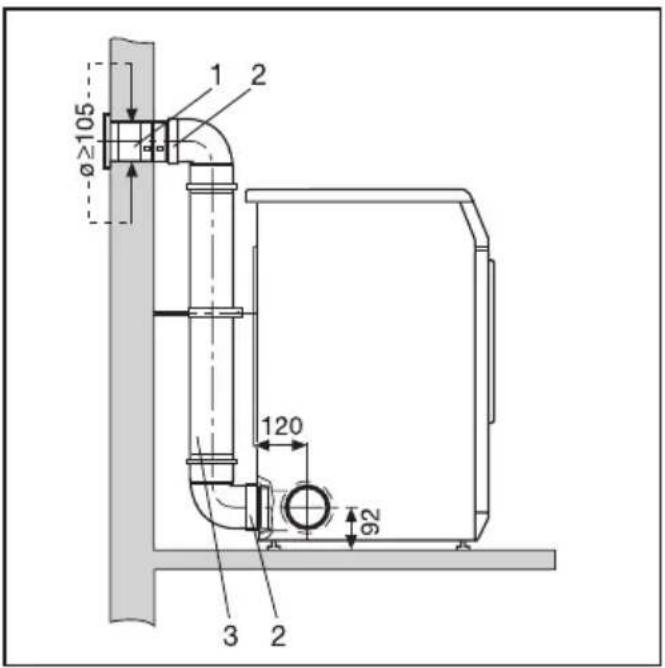 MIELE T 4163 - B Abluftleitungssystem aus gesteckten Rohren - 2