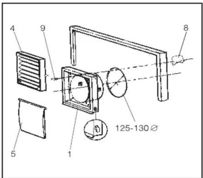 MIELE Novotronic T 263 - Abluftkamin-Anschluss mit flexiblem Abluftschlauch\* - 2