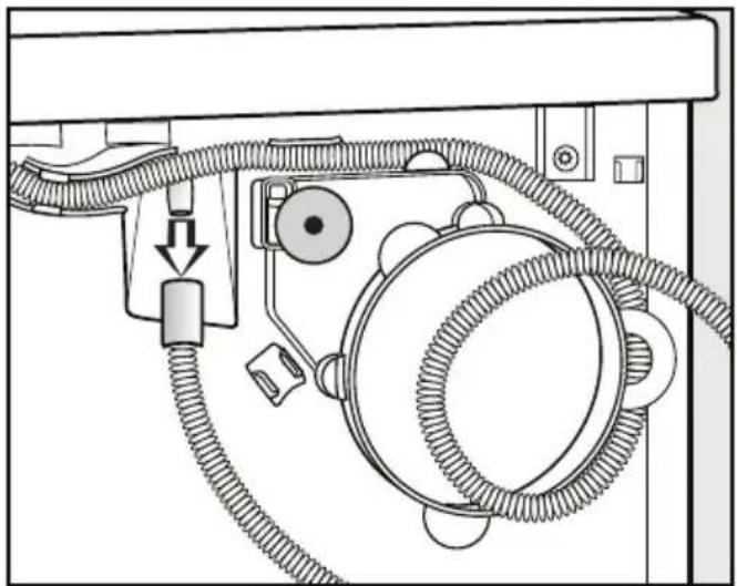 MIELE T 9466 - Ablaufschlauch verlegen - 1