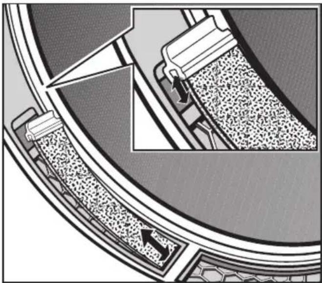 MIELE HomeCare XL T 8801 WP - Feinfilter in den Flusensieben im Einfüllbereich der Tür - 2