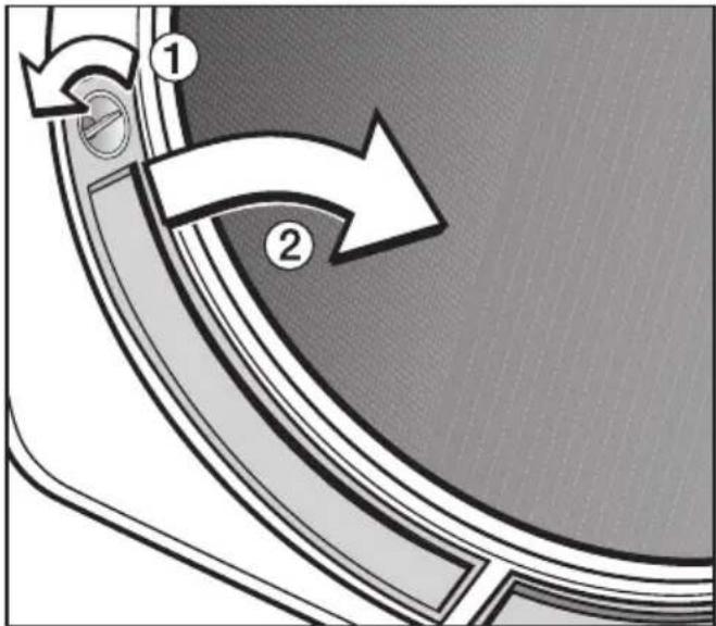 MIELE T 8627 WP - Feinfilter in den Flusensieben im Einfüllbereich der Tür - 1