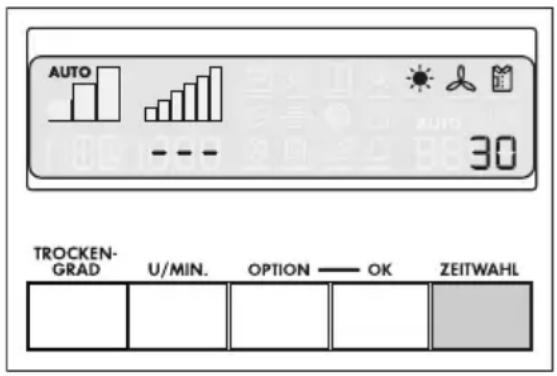 AUTO 30 TROCKEN- GRAD U/MIN. OPTION — OK ZEITWAHL