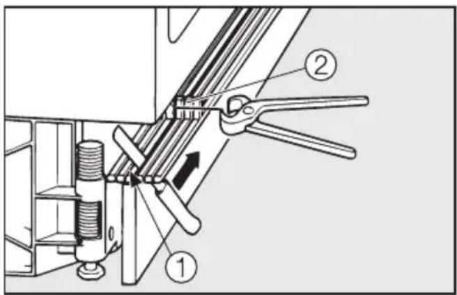 MIELE K 121 UI - Bedingungen, bei denen die Sockelblende in der Höhe gekürzt werden muss: - 4