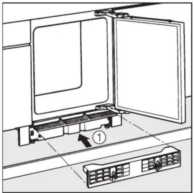 MIELE K 121 UI - Bedingungen, bei denen die Sockelblende in der Höhe gekürzt werden muss: - 2