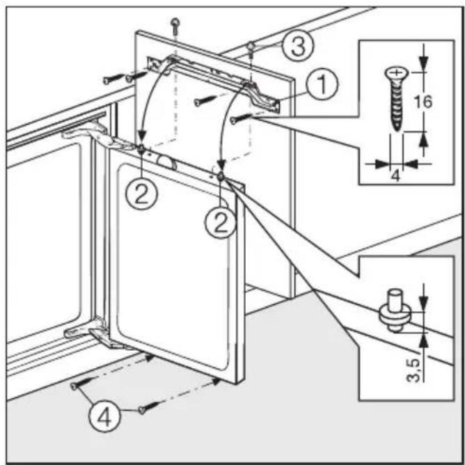 MIELE K 121 UI - Möbeltür montieren - 4