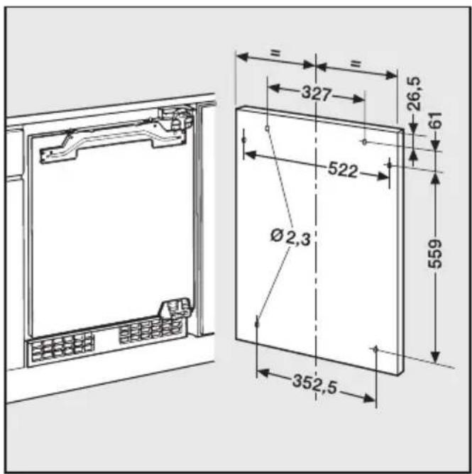 MIELE K 121 UI - Möbeltür montieren - 1