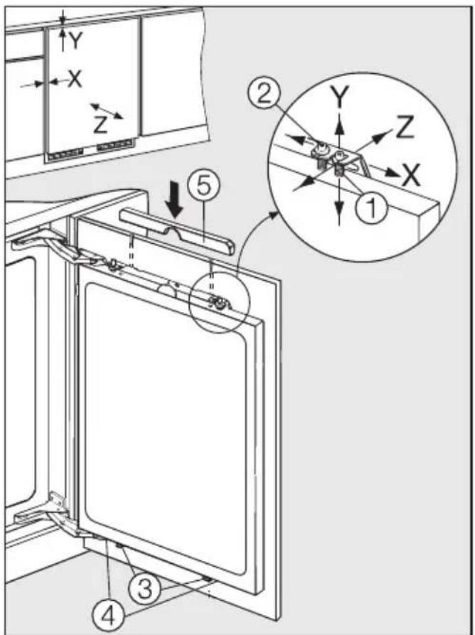 MIELE K 121 UI - Möbeltür montieren - 5