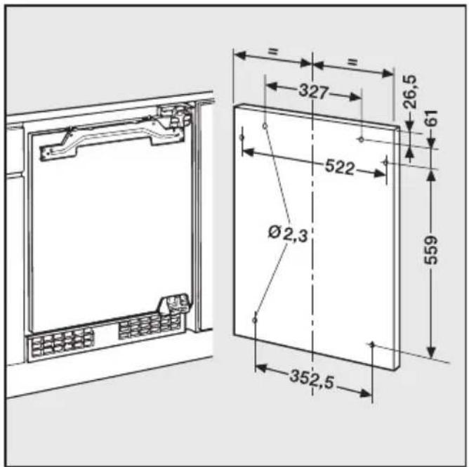 MIELE K 122 UI - Möbeltür montieren - 1