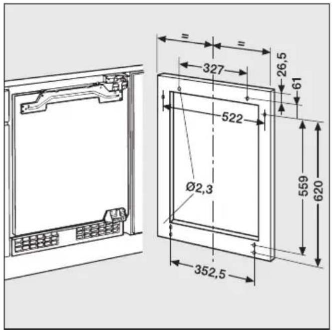 MIELE K 122 UI - Möbeltür montieren - 2