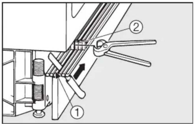 MIELE K 122 UI - Bedingungen, bei denen die Sockelblende in der Höhe gekürzt werden muss: - 4