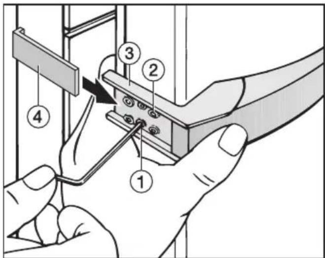 MIELE F 4852S - Türgriff wieder montieren: - 1