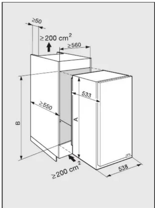 MIELE K 581 ID - Vor dem Geräteeinbau - 1