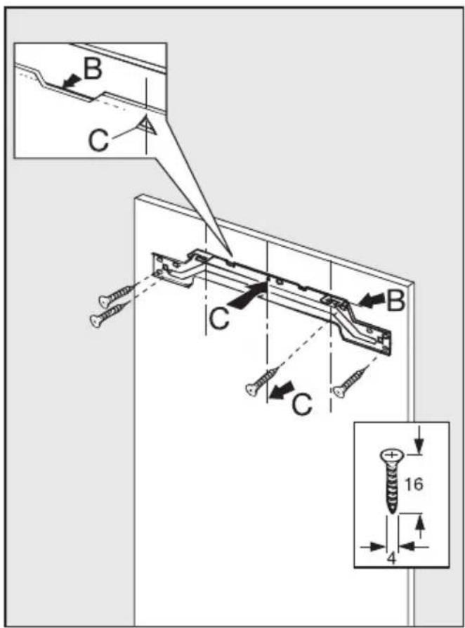 MIELE K 521 I - Möbeltür befestigen - 4