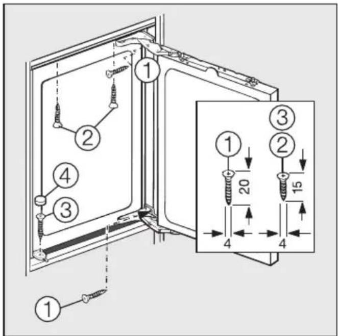 MIELE K 513 I-2 - Gewicht der Möbeltür - 9